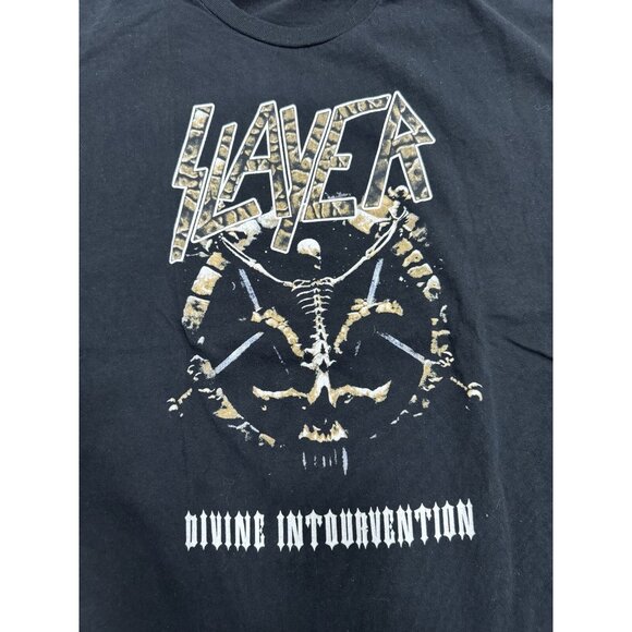 Vintage Y2K Slayer Divine Intourvention Band Tee Skull Bones Concert Tour Promo - Picture 4 of 16